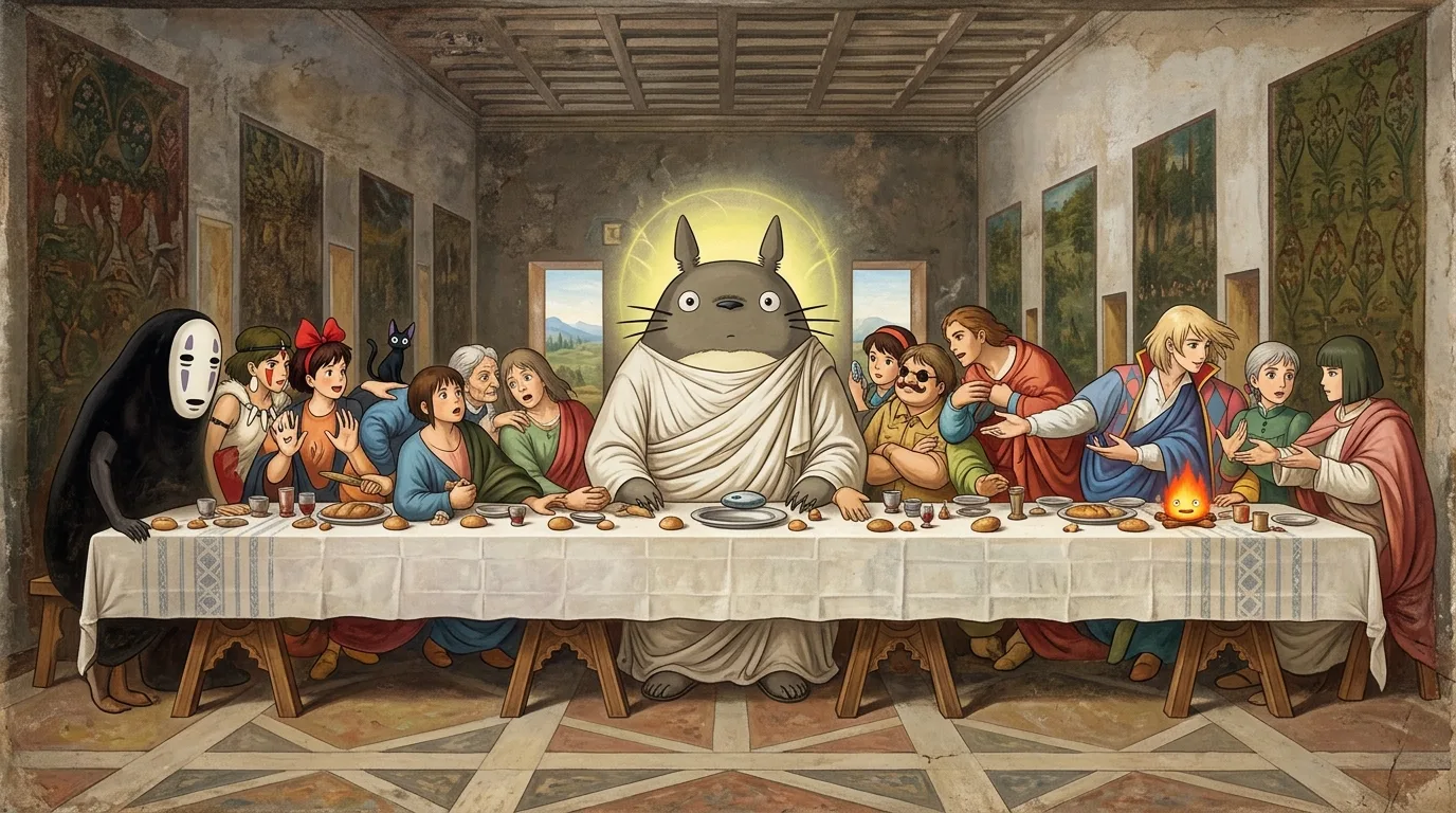 Ghibli Last Supper — AI generated illustration